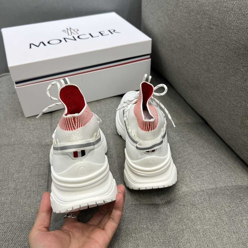 Moncler High Top Sneakers White Pink