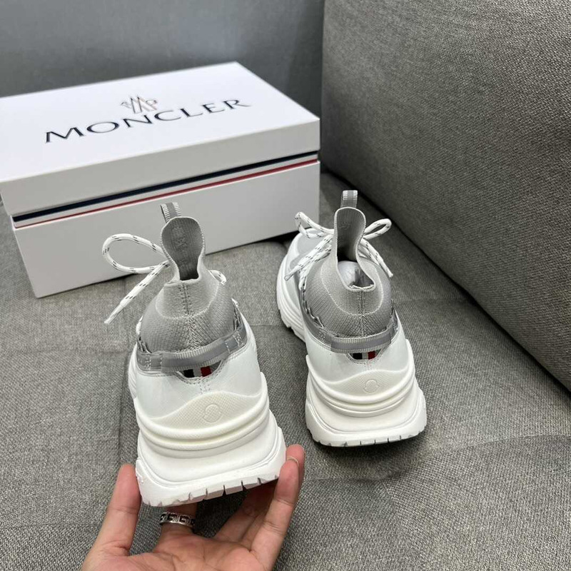 Moncler High Top Sneakers White Grey