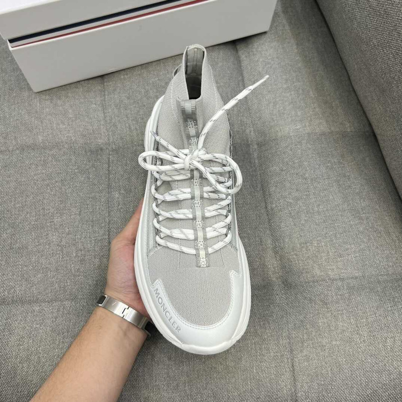 Moncler High Top Sneakers White Grey