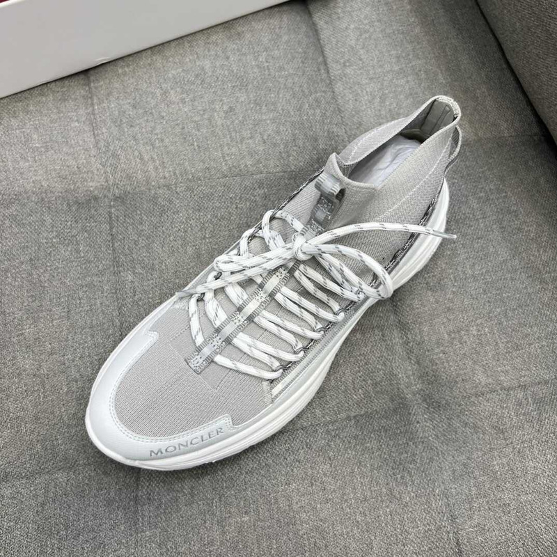 Moncler High Top Sneakers White Grey