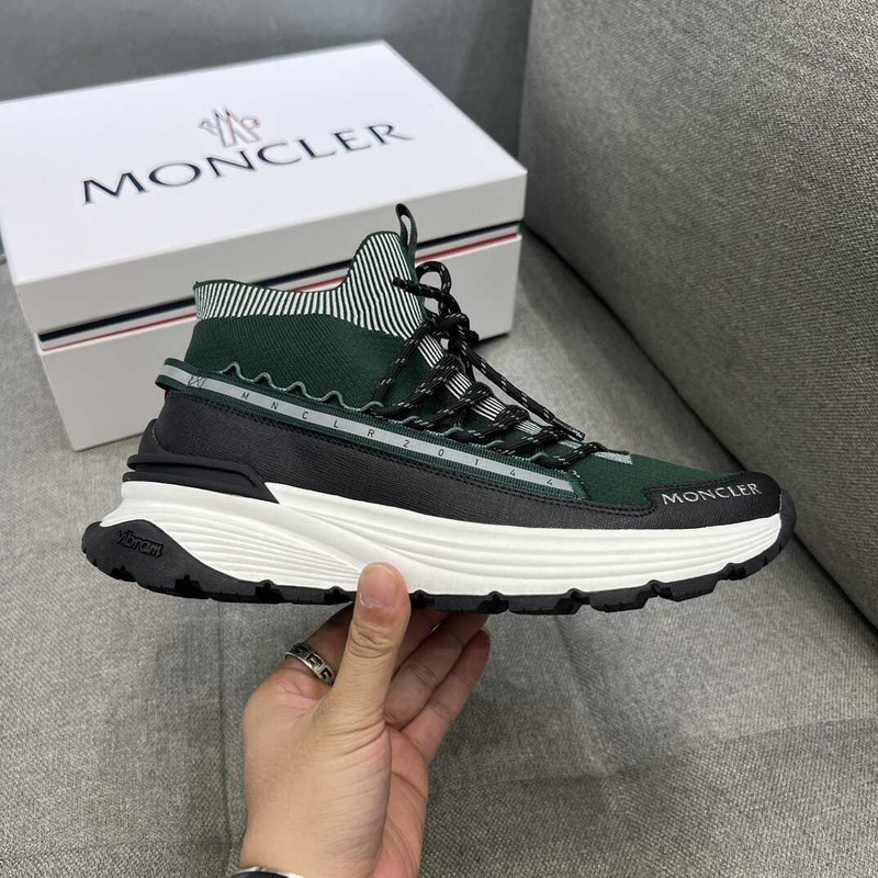 Moncler High Top Sneakers Black Green