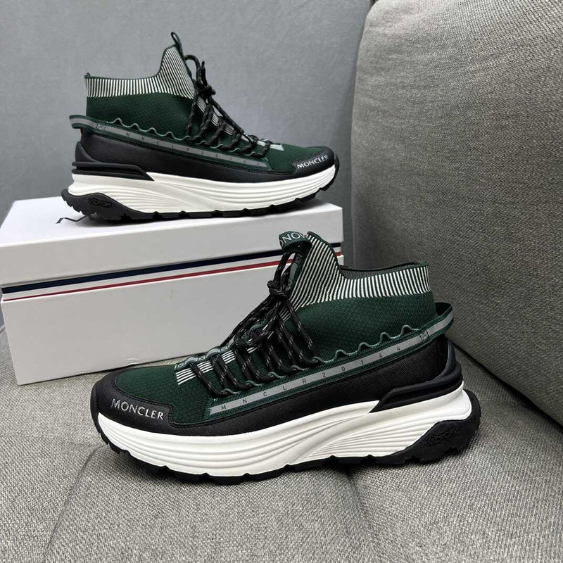 Moncler High Top Sneakers Black Green