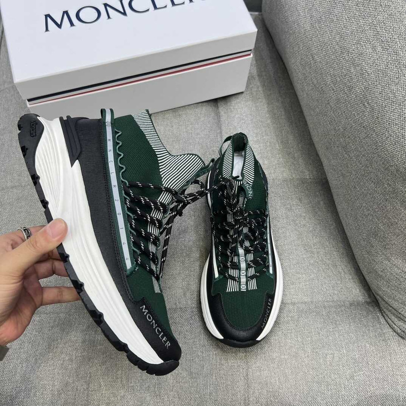 Moncler High Top Sneakers Black Green