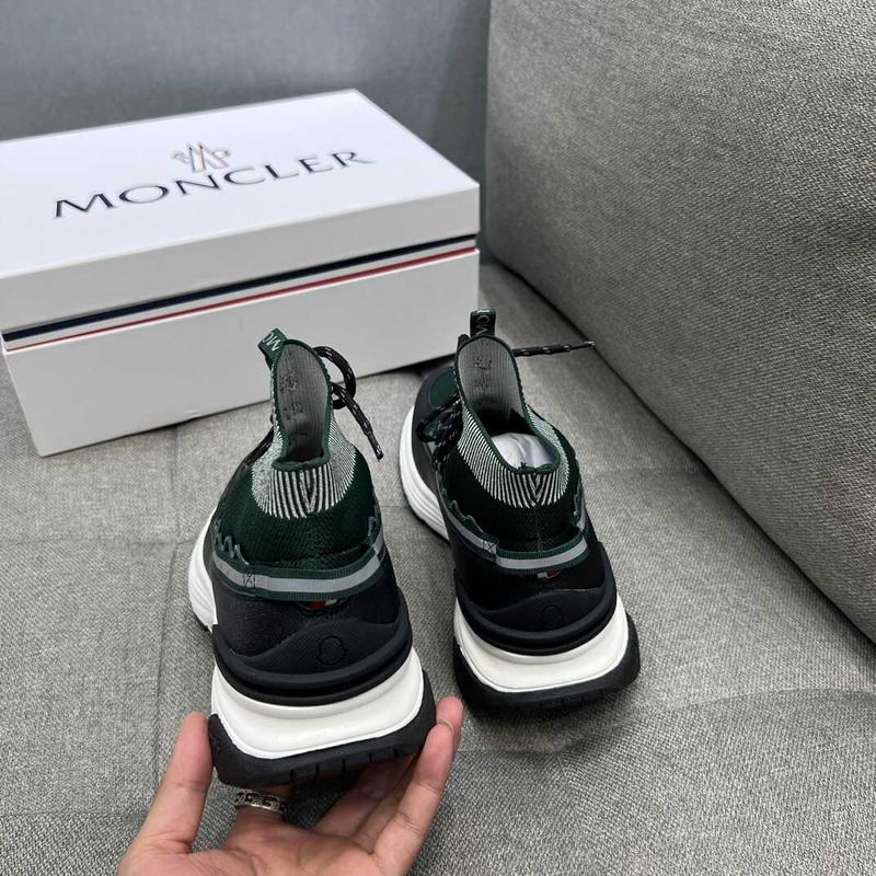 Moncler High Top Sneakers Black Green