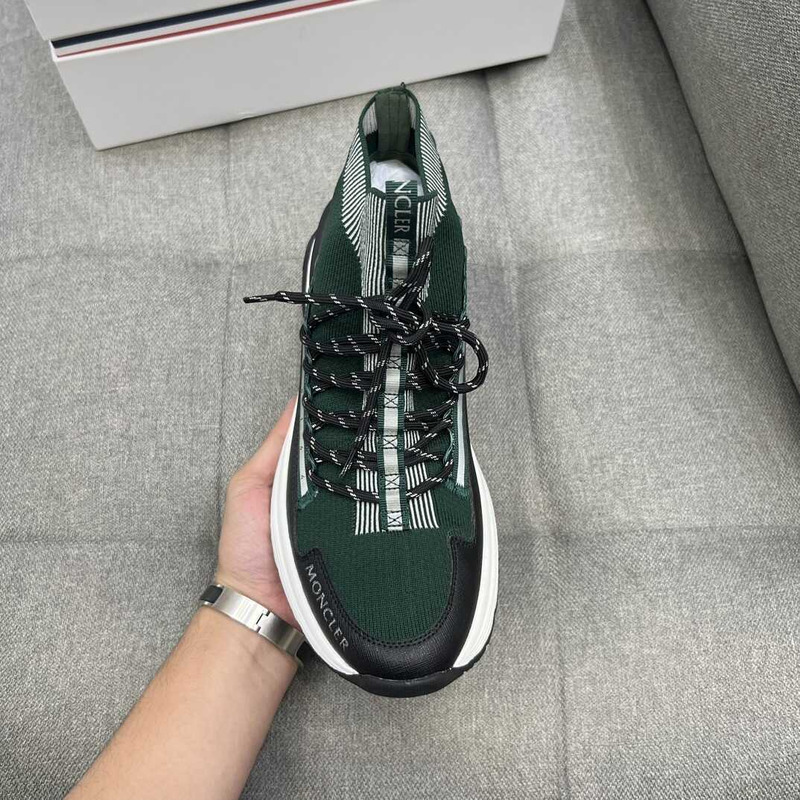 Moncler High Top Sneakers Black Green