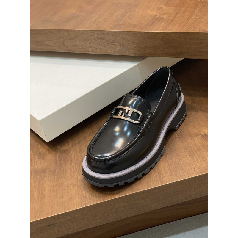 F**di o’lock loafers leather black