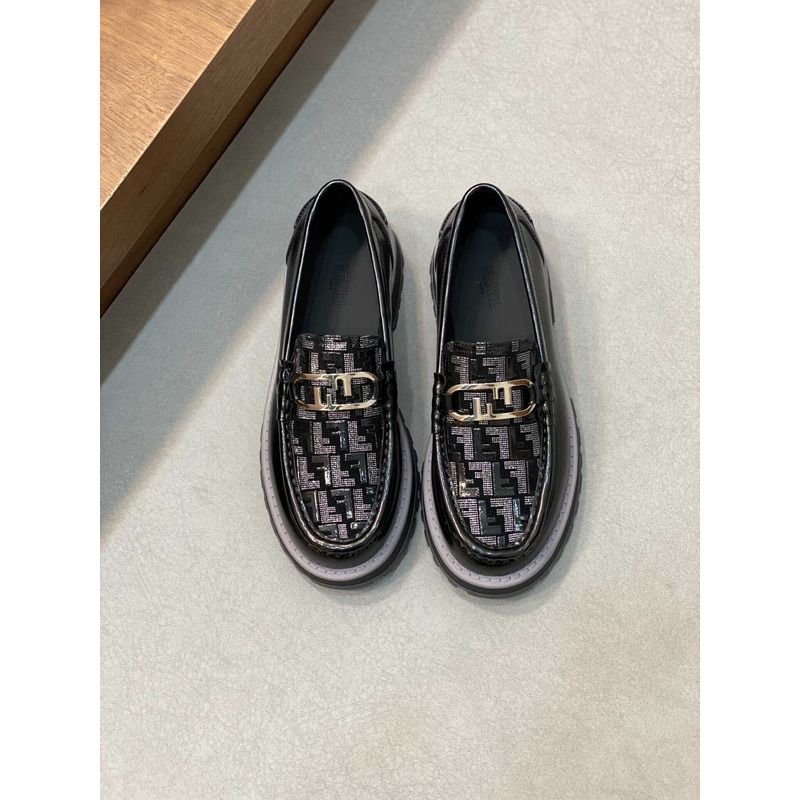 F**di o’lock loafers leather black