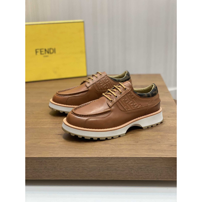 F**di leather lace-ups brown