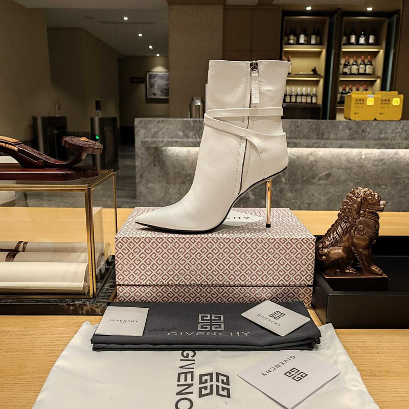 Givenchy G Lock Heeled Ankle Boots White