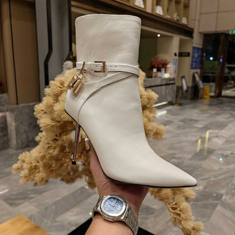 Givenchy G Lock Heeled Ankle Boots White