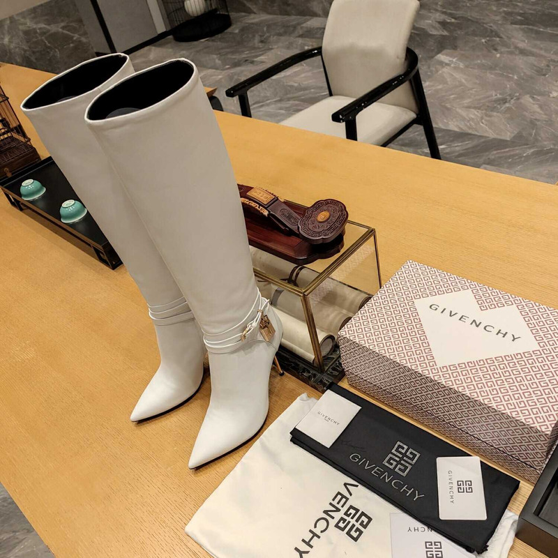 Givenchy G Cube Heeled Boots White