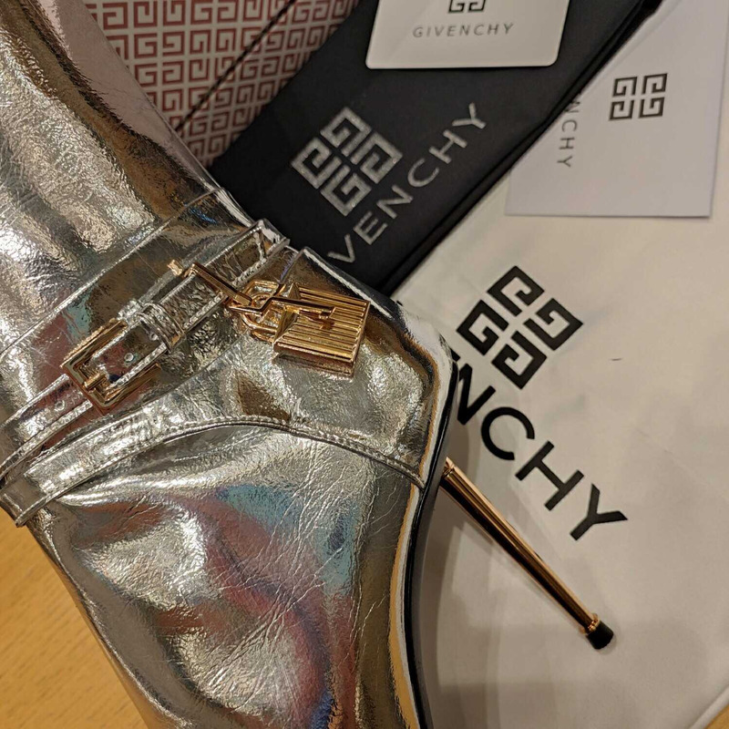 Givenchy G Cube Heeled Boots Silver