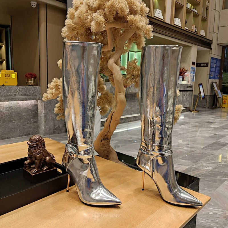 Givenchy G Cube Heeled Boots Silver