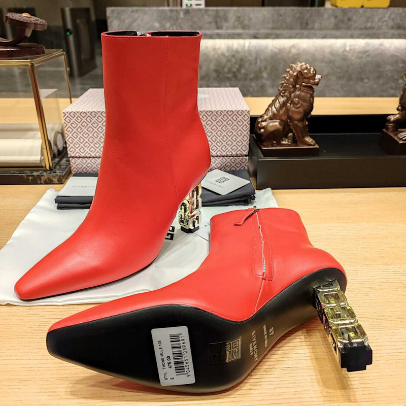 Givenchy G Cube Ankle Boots Red