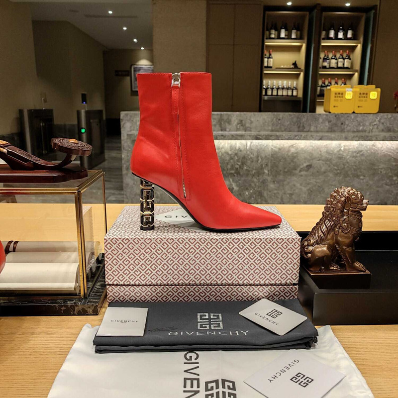 Givenchy G Cube Ankle Boots Red