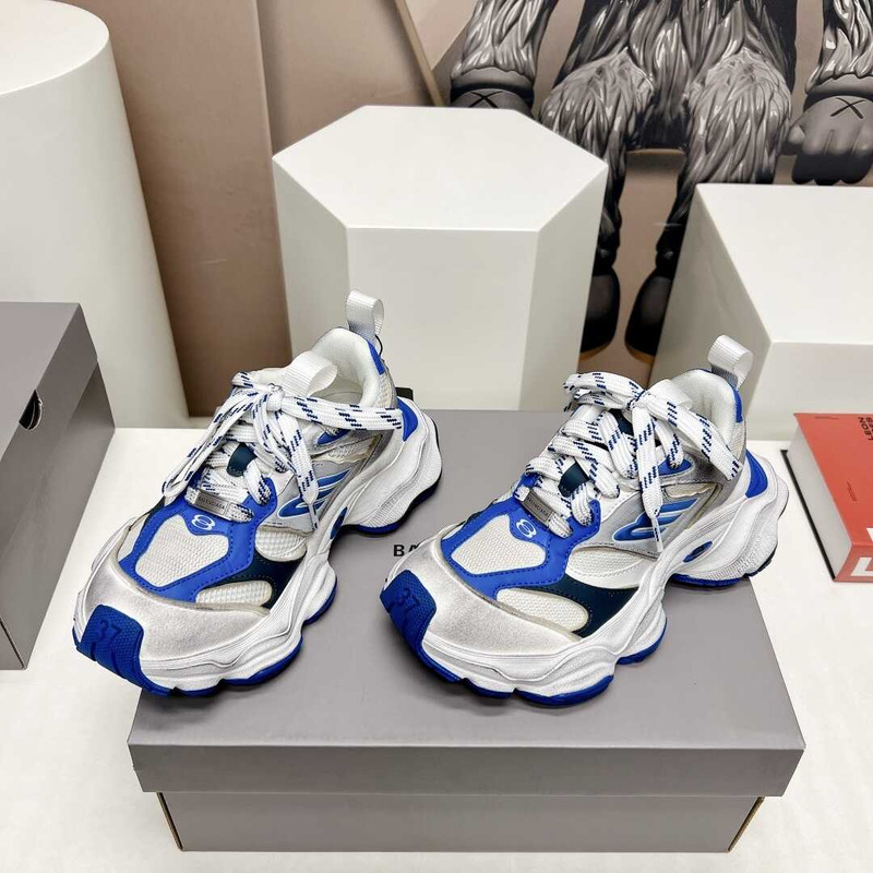 Ba*len*cia*ga cargo sneakers in white and blue