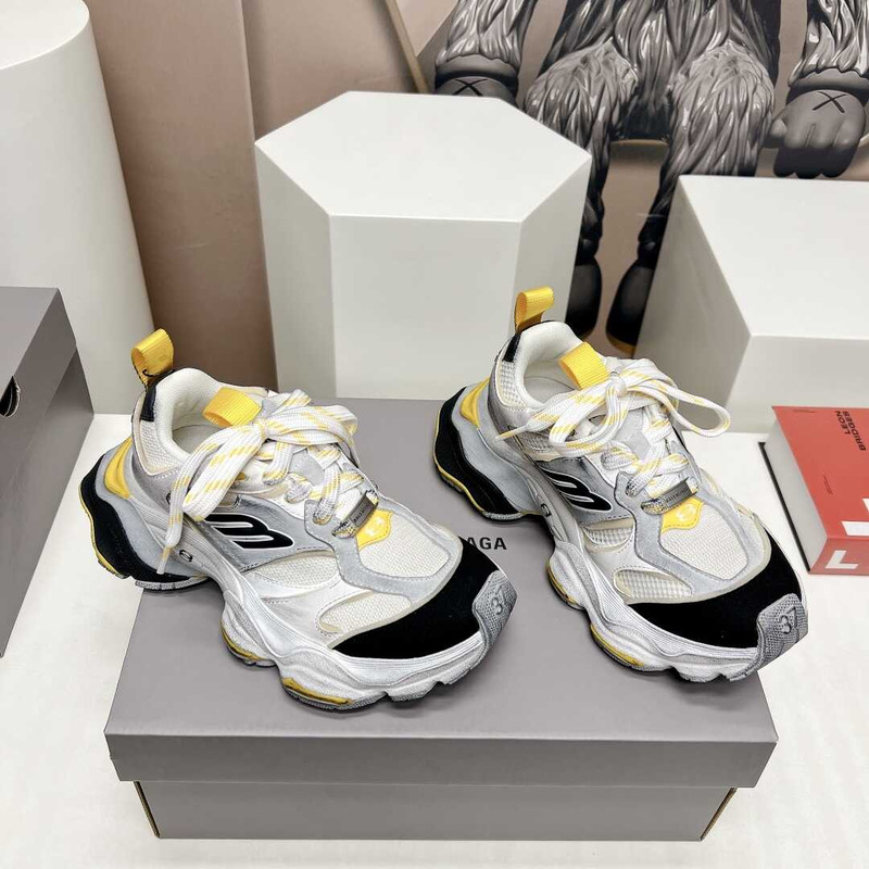 Ba*len*cia*ga cargo sneakers in white and yellow