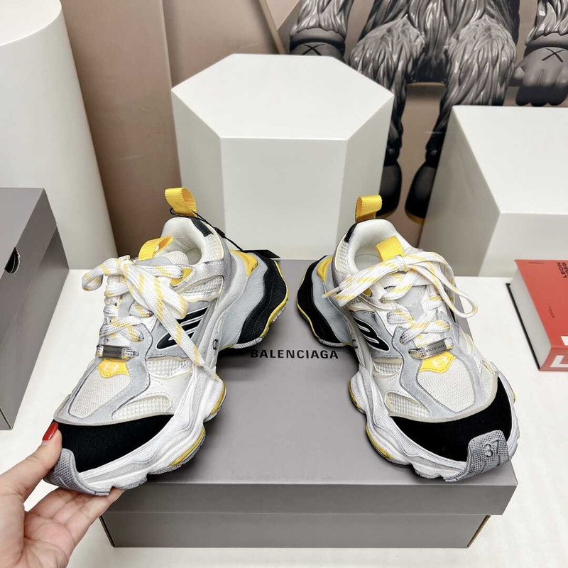 Ba*len*cia*ga cargo sneakers in white and yellow