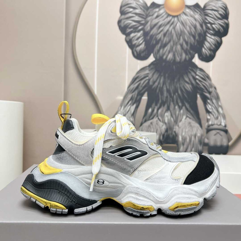 Ba*len*cia*ga cargo sneakers in white and yellow