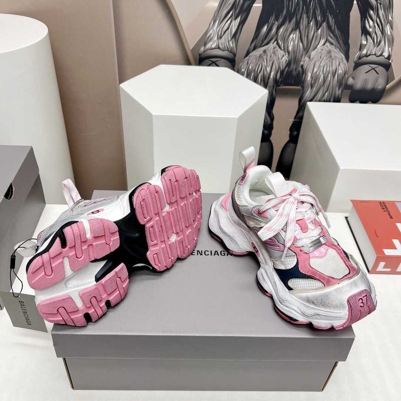 Ba*len*cia*ga cargo sneakers in white and pink