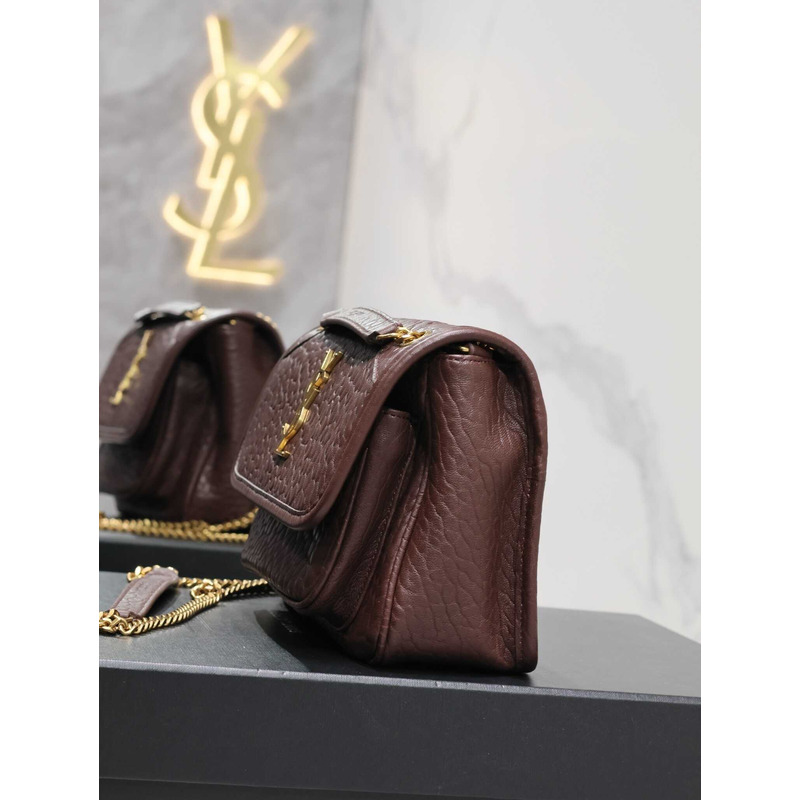 Saint Laurent Niki Grained Lambskin Baby Bag Burgundy