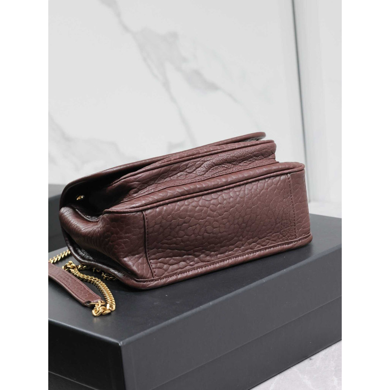 Saint Laurent Niki Grained Lambskin Baby Bag Burgundy