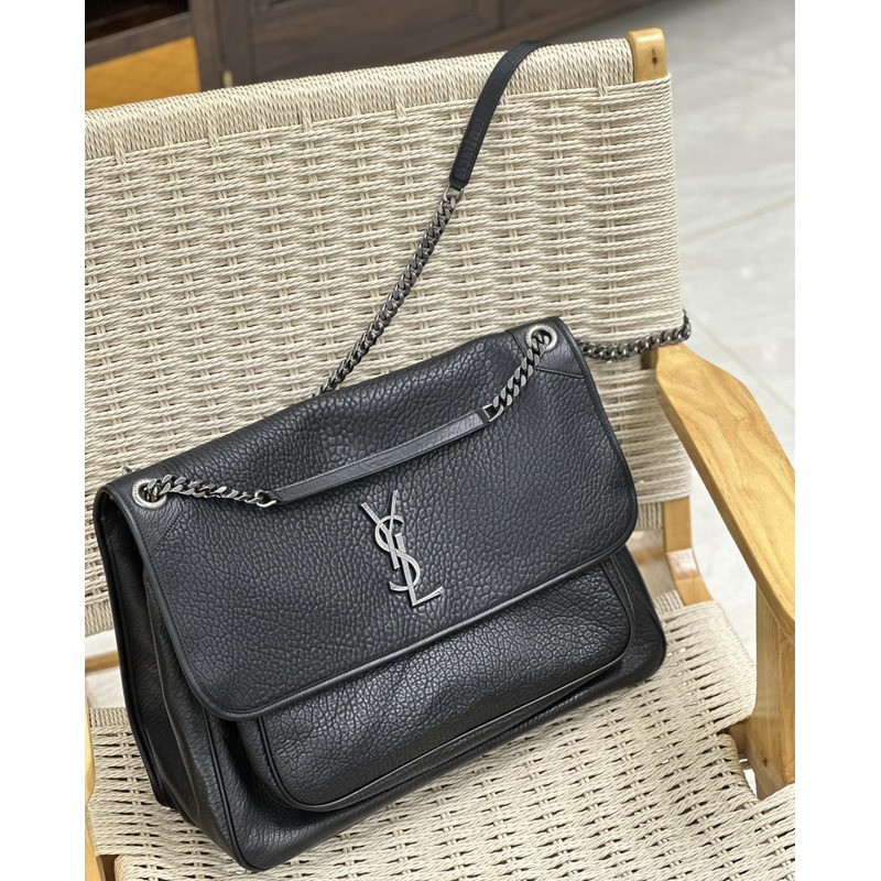 Saint Laurent Niki Large Bag In Grained Lambskin Black