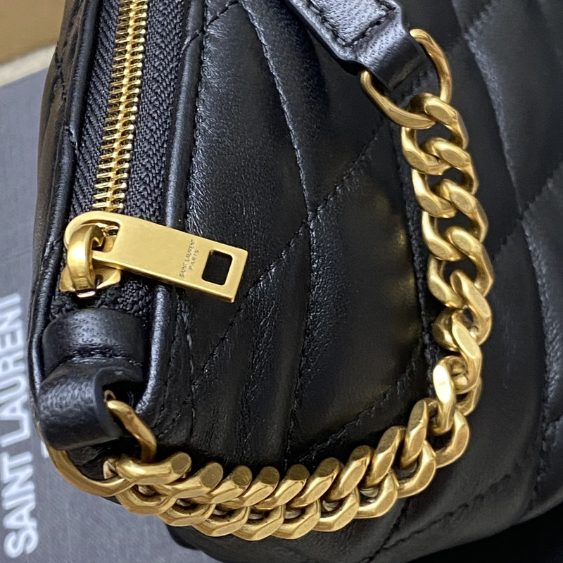 Saint Laurent Mini Quilted Leather Shoulder Bag Black