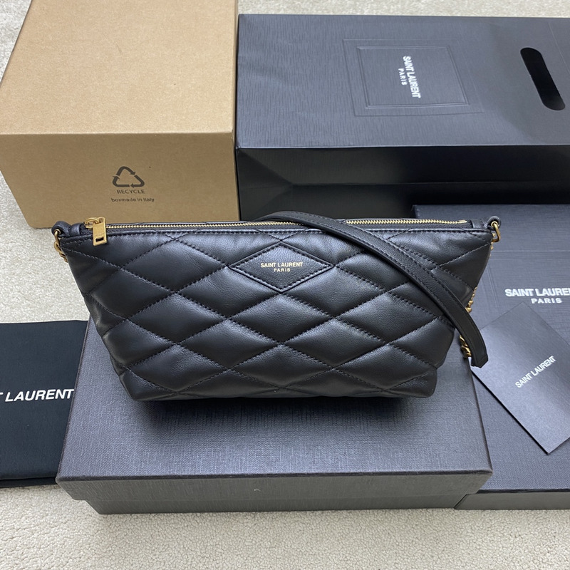 Saint Laurent Mini Quilted Leather Shoulder Bag Black