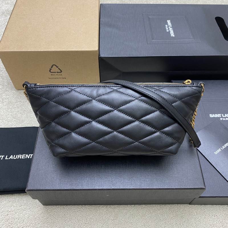 Saint Laurent Mini Quilted Leather Shoulder Bag Black