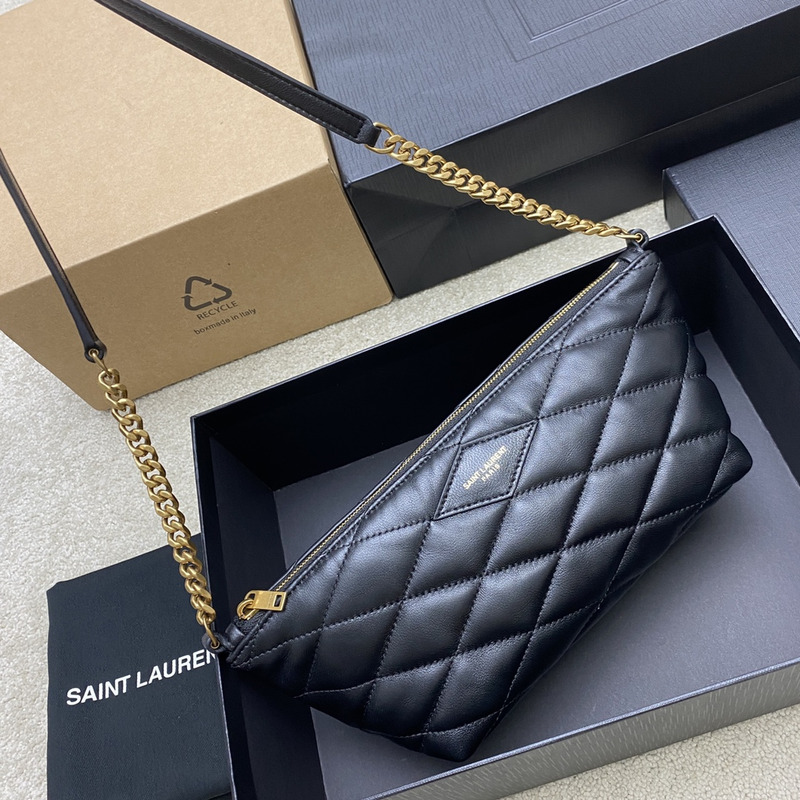 Saint Laurent Mini Quilted Leather Shoulder Bag Black