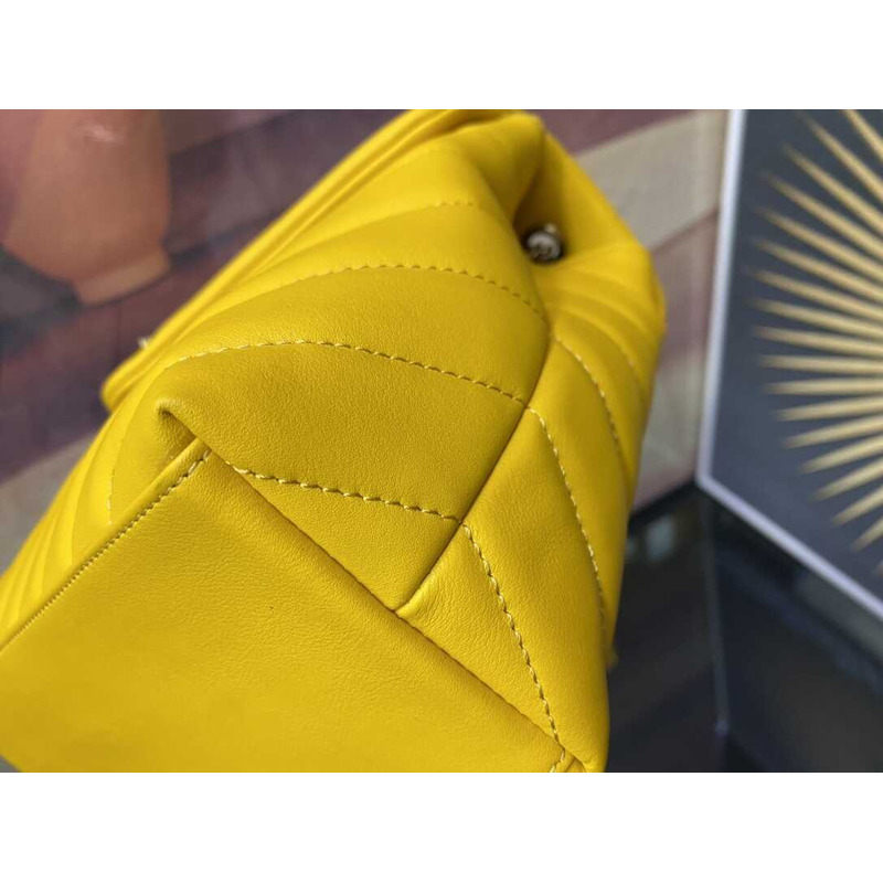 Saint Laurent Loulou Small In Quilted Leather Envelope Bag Yellow