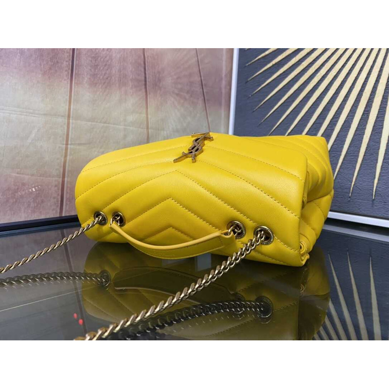 Saint Laurent Loulou Small In Quilted Leather Envelope Bag Yellow