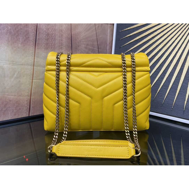 Saint Laurent Loulou Small In Quilted Leather Envelope Bag Yellow