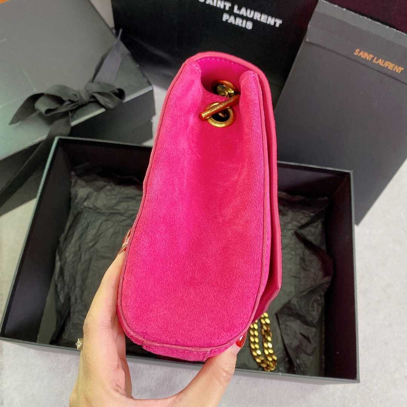 Saint Laurent Kate Medium Reversible Bag In Suede Pink