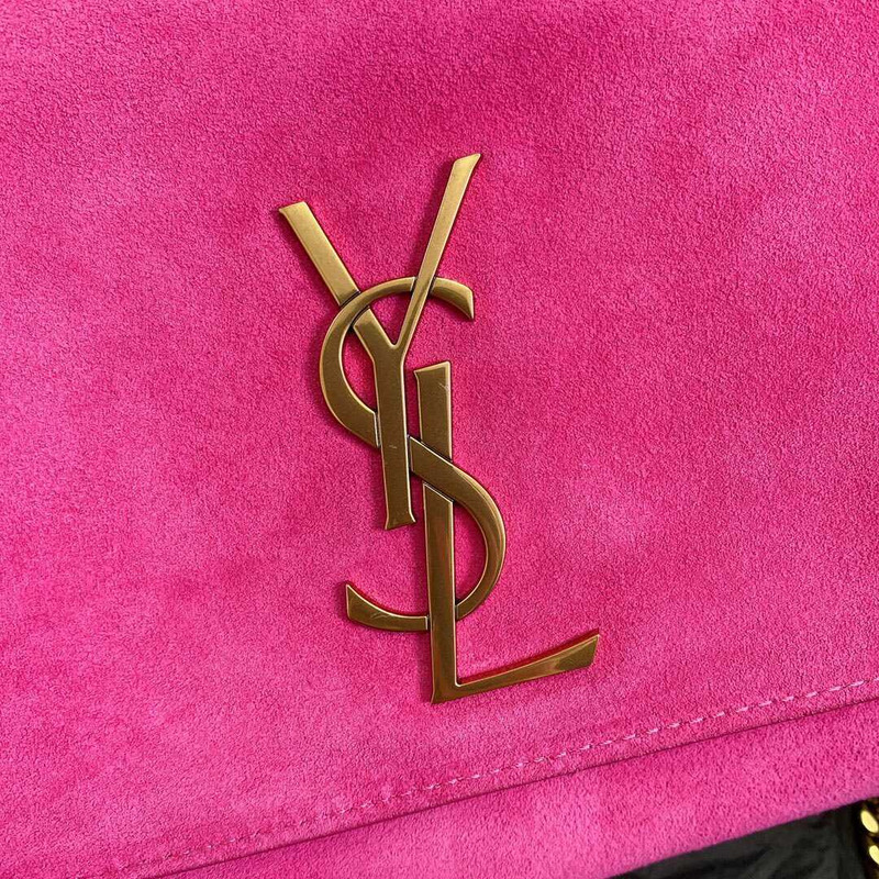 Saint Laurent Kate Medium Reversible Bag In Suede Pink