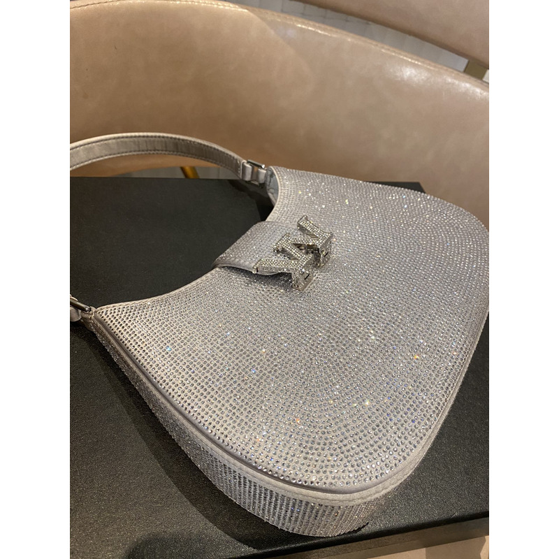 Alexander Wang Denim Mini Shoulder Bag Silver