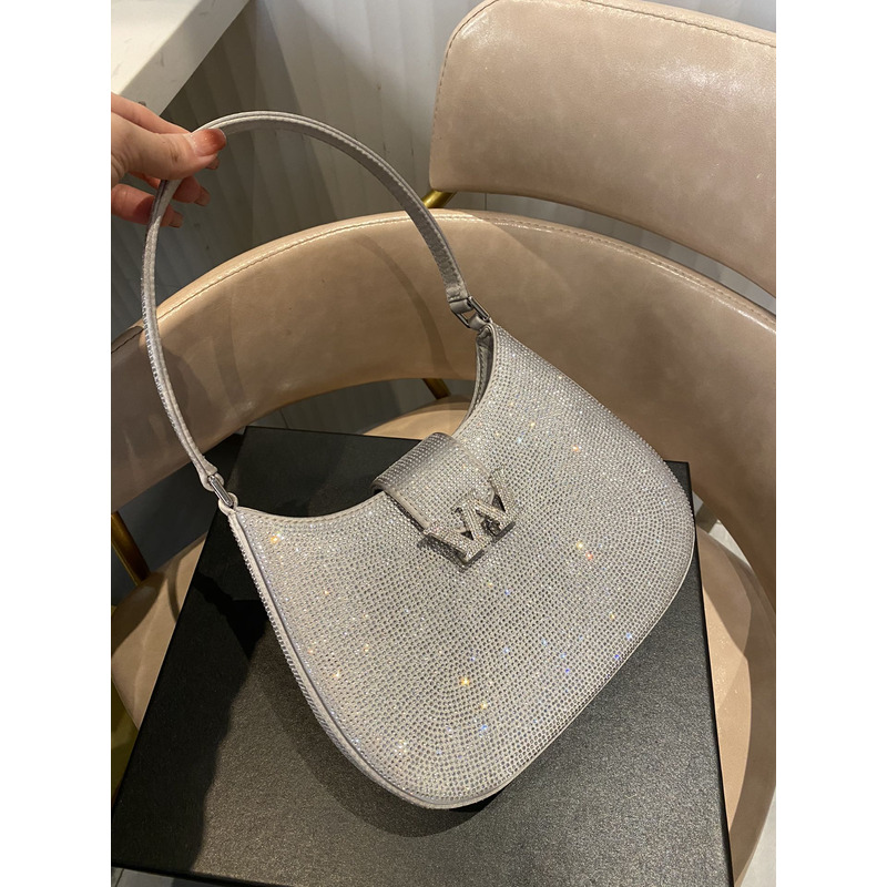 Alexander Wang Denim Mini Shoulder Bag Silver