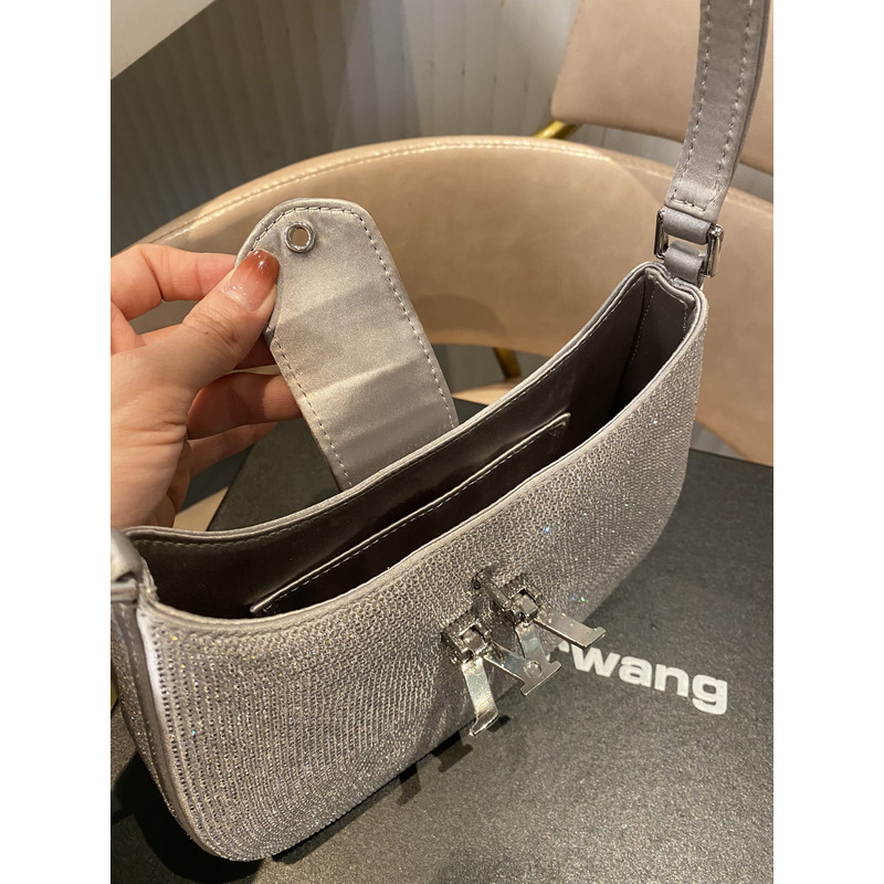 Alexander Wang Denim Mini Shoulder Bag Silver