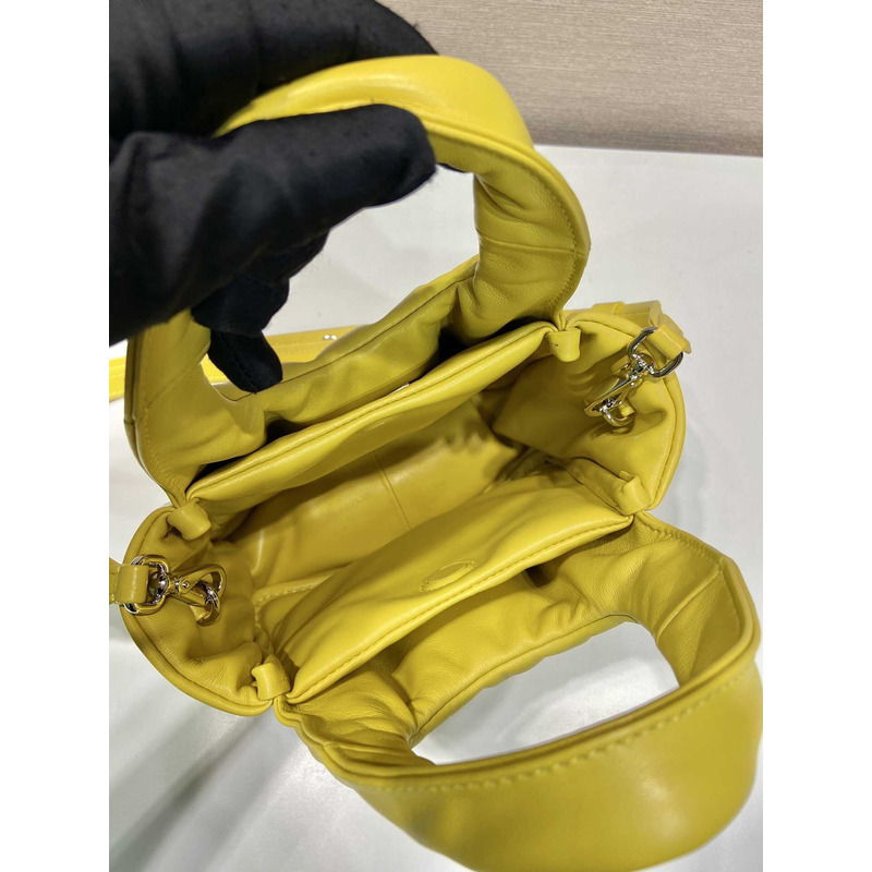 Pra*a soft small padded nappa leather bag yellow