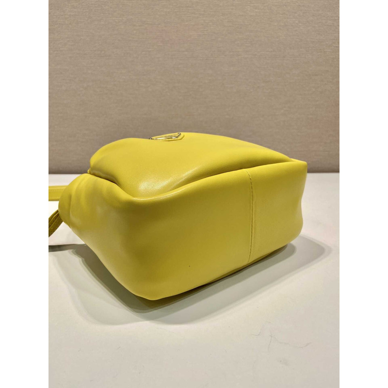 Pra*a soft small padded nappa leather bag yellow