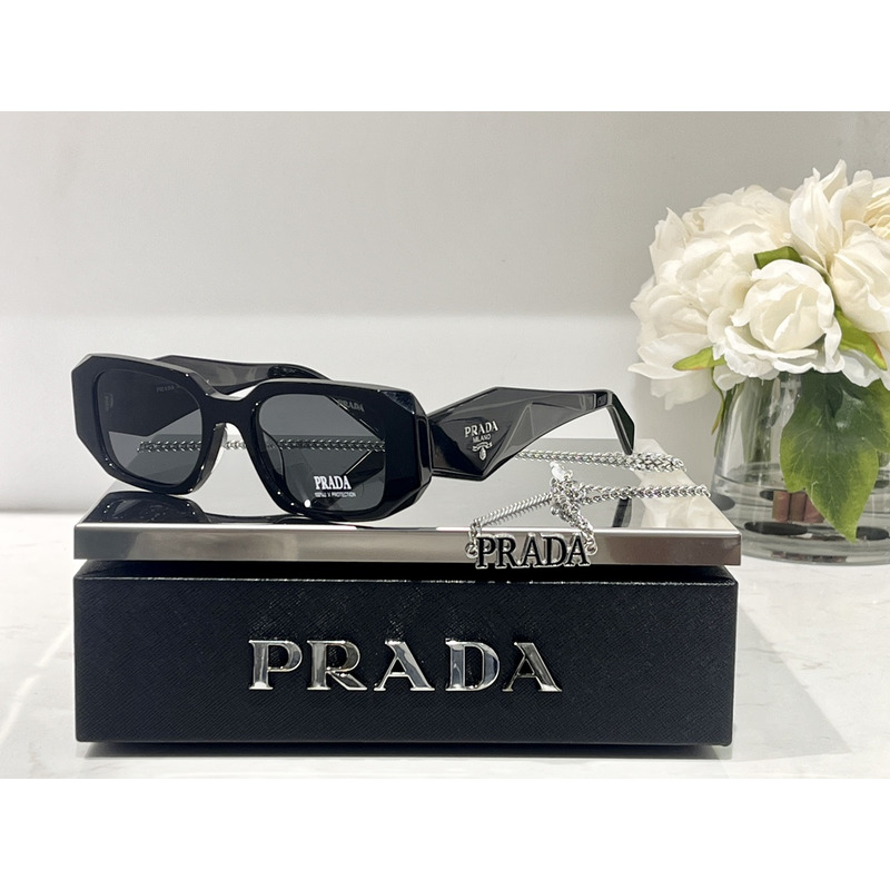 Pra*a sunglasses with Pra*a logo slate gray lenses black