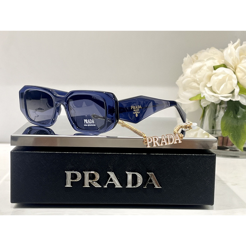 Pra*a  sunglasses with Pra*a logo slate gray lenses navy blue