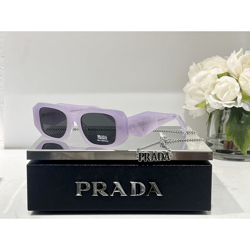 Pra*a sunglasses with triangle logo purple