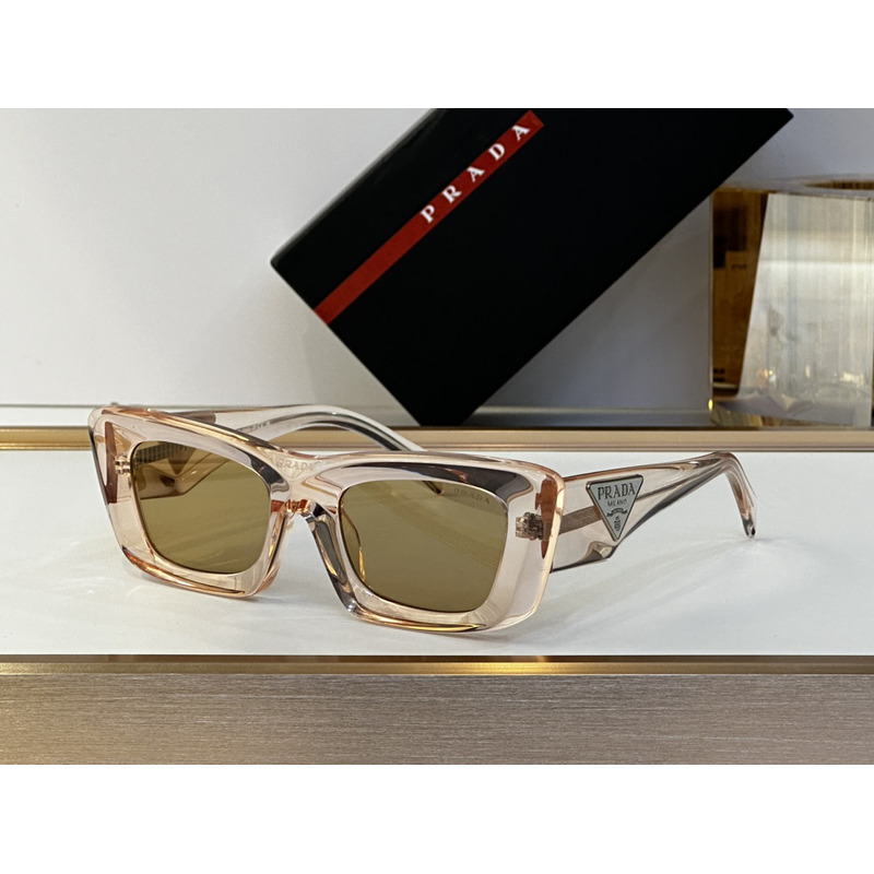 Pra*a sunglasses with triangle logo hazelnut brown lenses