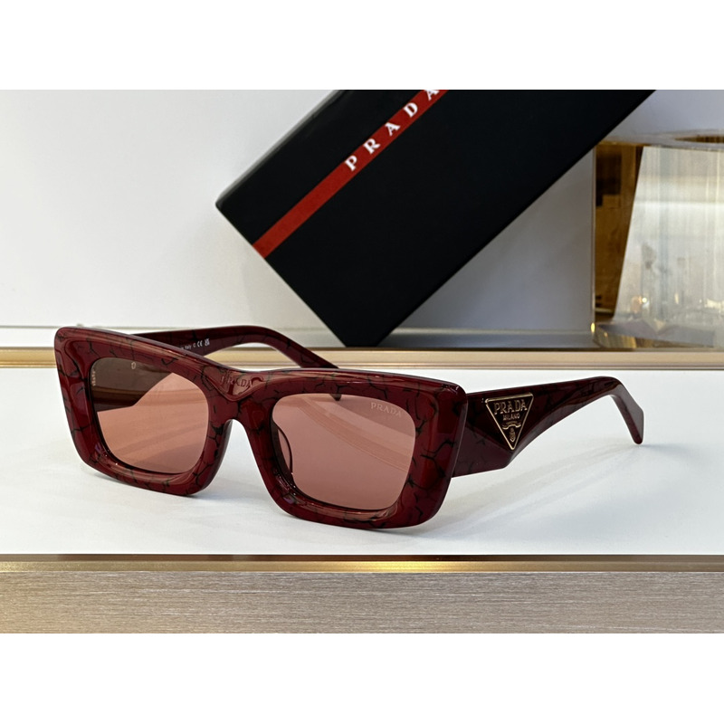 Pra*a sunglasses with triangle logo gradient sienna lenses