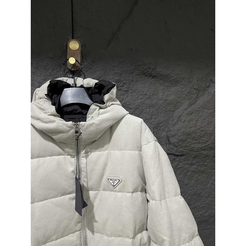 Pra*a cropped re-nylon down jacket white