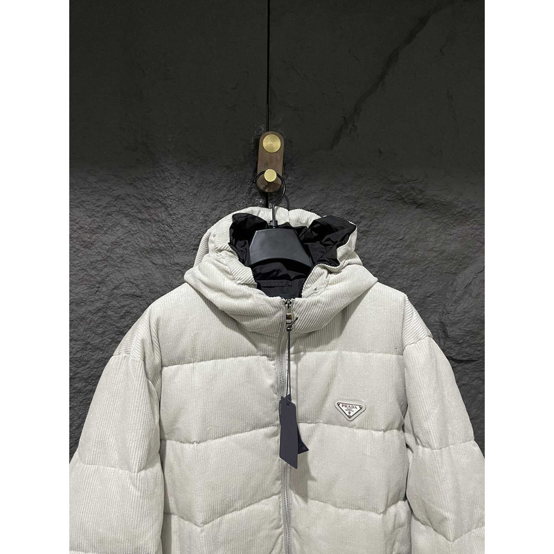 Pra*a cropped re-nylon down jacket white