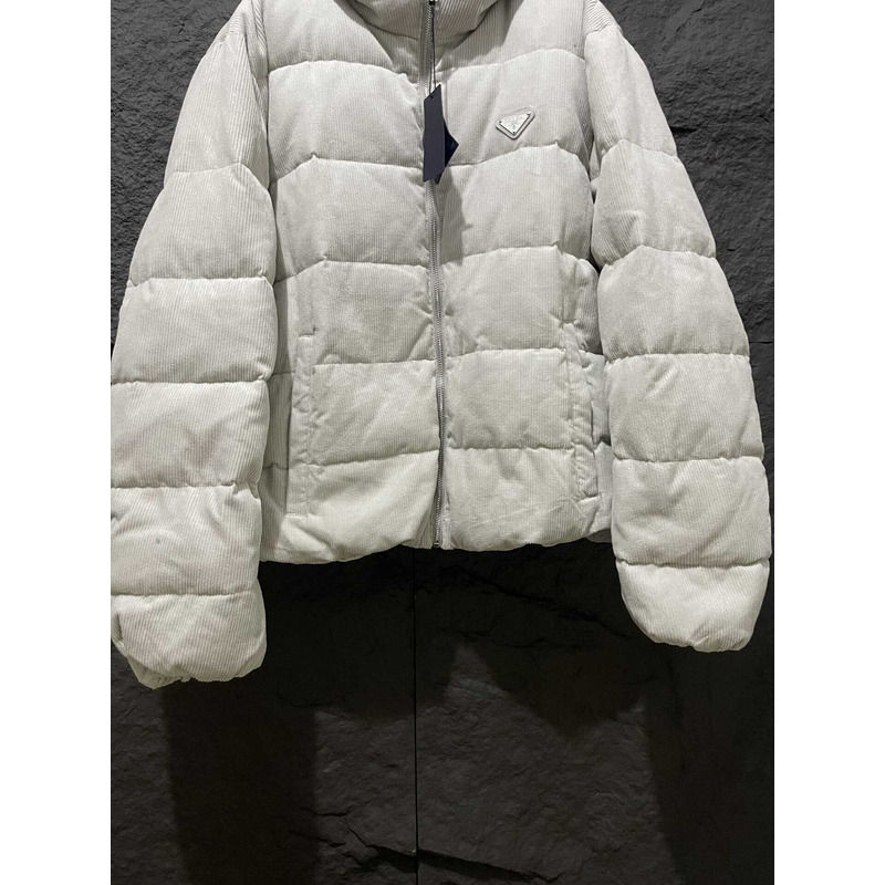 Pra*a cropped re-nylon down jacket white