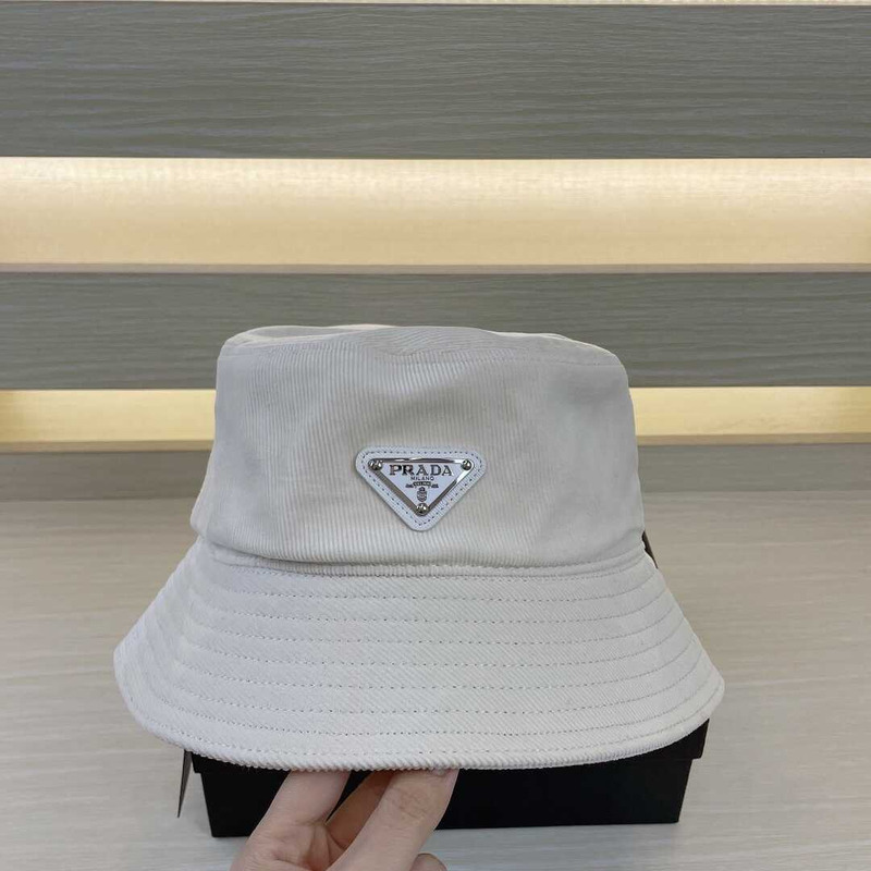 Pra*a re-nylon bucket hat white